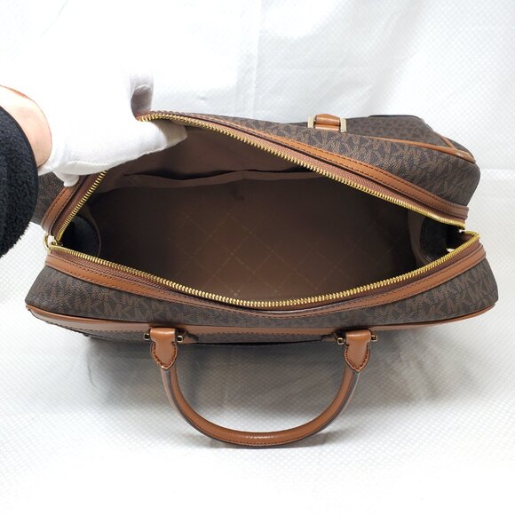 Michael Kors Large Travel Weekender Duffel Bag - Signature Logo PVC - Picture 7 of 16